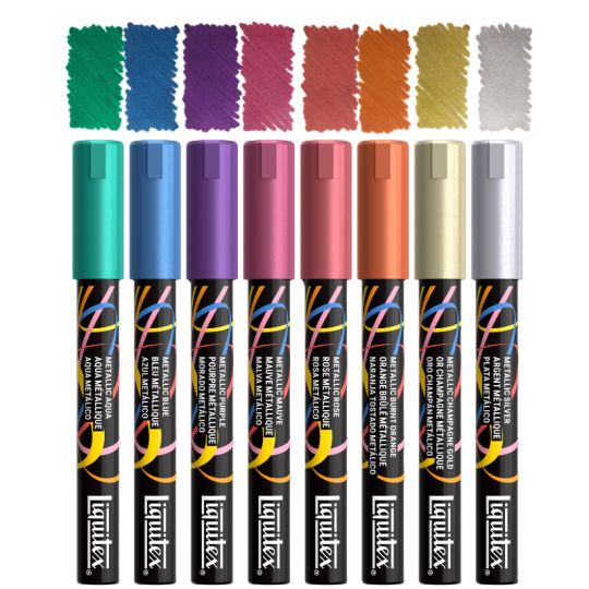 Coffret Metallic 8 marqueurs acryliques 2 mm Liquitex