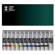 Coffret 12 Tubes 20 ml acryl-gouache en carton Turner