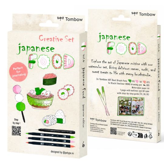 Kit Creative Set Japanese Food feutres ABT Tombow