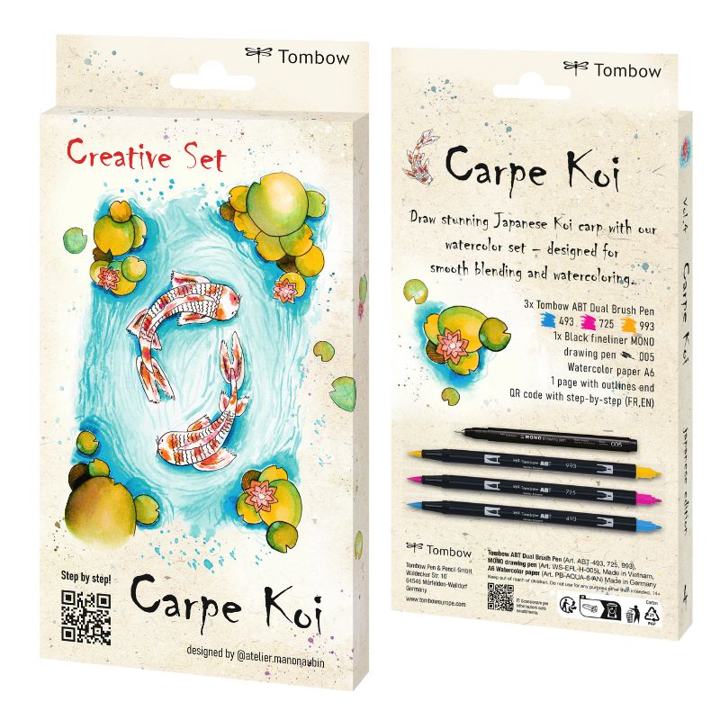 Kit Creative Set Carpe Koi feutres ABT Tombow